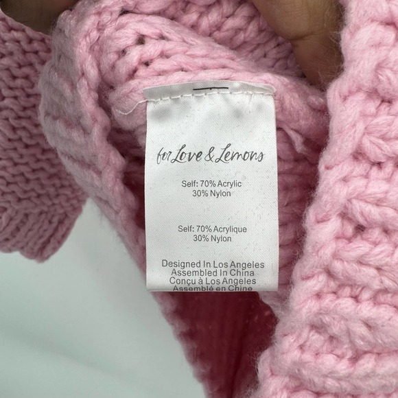 For Love & Lemons Andie Oversized Sweater in Light Pink Size XS NWT - Picture 11 of 12